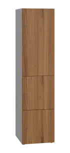 DOMINIT 431 úložná skříň 3-boxová, 1817x450x400 mm, korpus šedý, dvířka ořech světlý